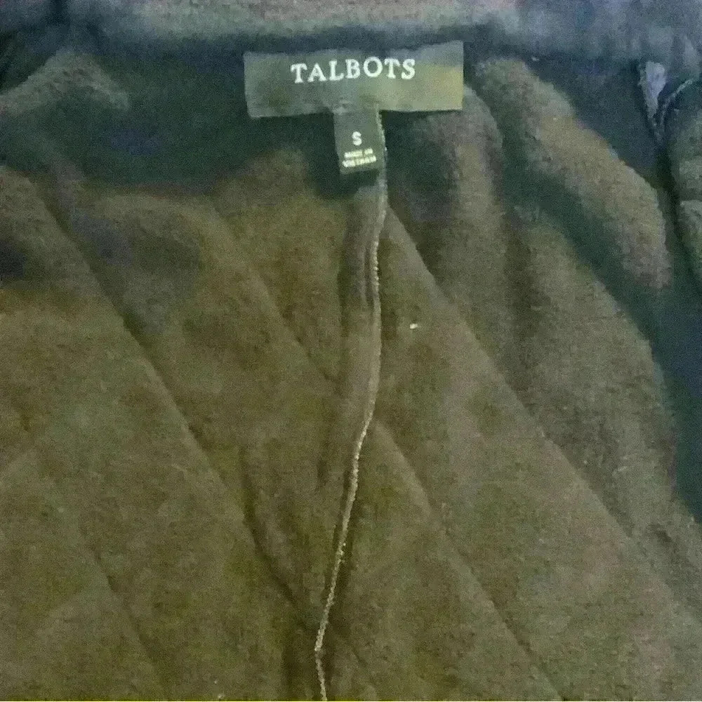 Talbots navy quilted vest fall style size small - Picture 4 of 7